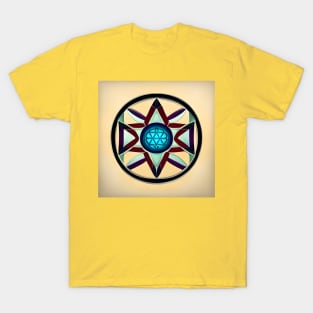 Mandala - Blue Heart T-Shirt